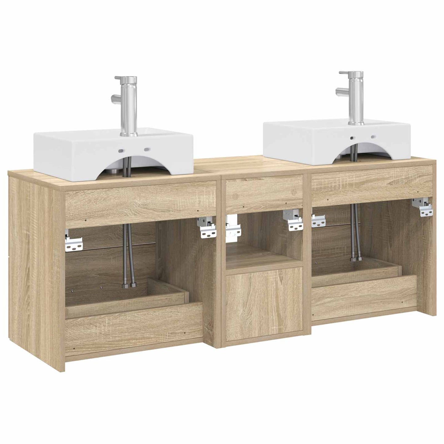 Badkamerkastenset 3 st Sonoma Eiken 49,5 x 41 x 62,5 cm