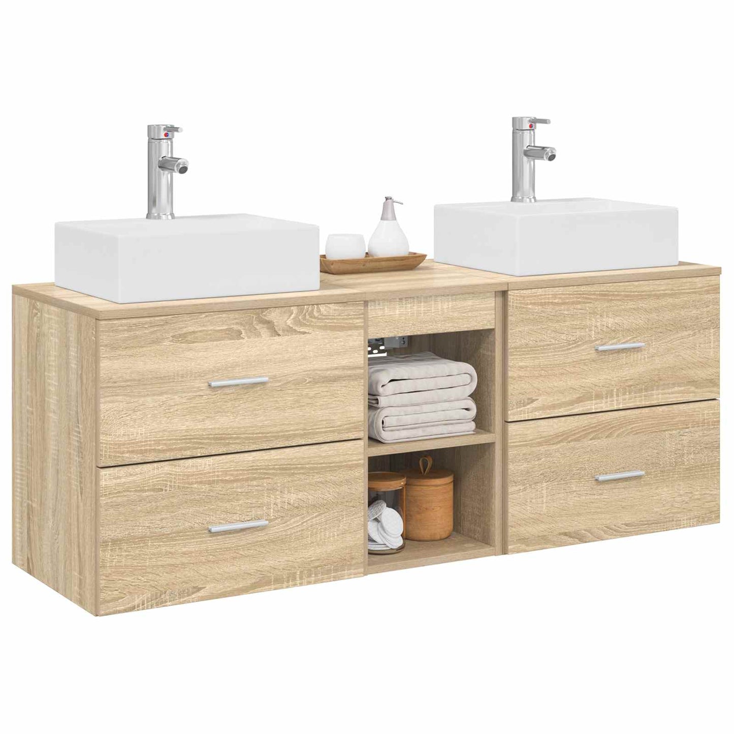 Badkamerkastenset 3 st Sonoma Eiken 49,5 x 41 x 62,5 cm