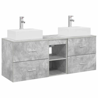 Badkamerkastenset 3 st Betongrijs 49,5 x 41 x 62,5 cm
