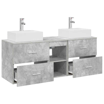 Badkamerkastenset 3 st Betongrijs 49,5 x 41 x 62,5 cm