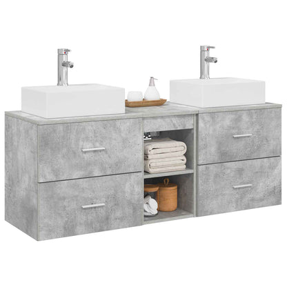 Badkamerkastenset 3 st Betongrijs 49,5 x 41 x 62,5 cm