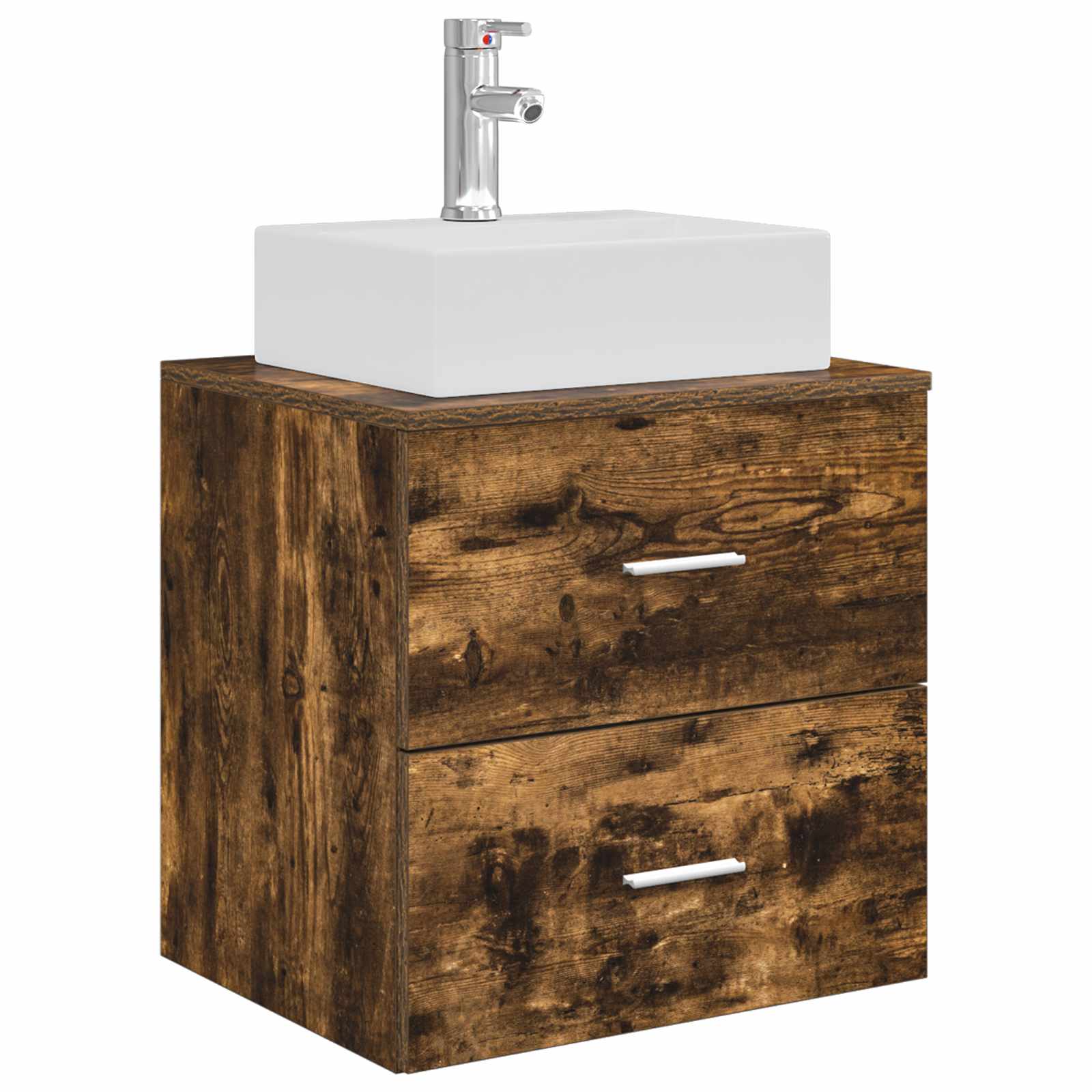 Badkamerkastenset 3 st Gerookt eiken 49,5 x 41 x 62,5 cm