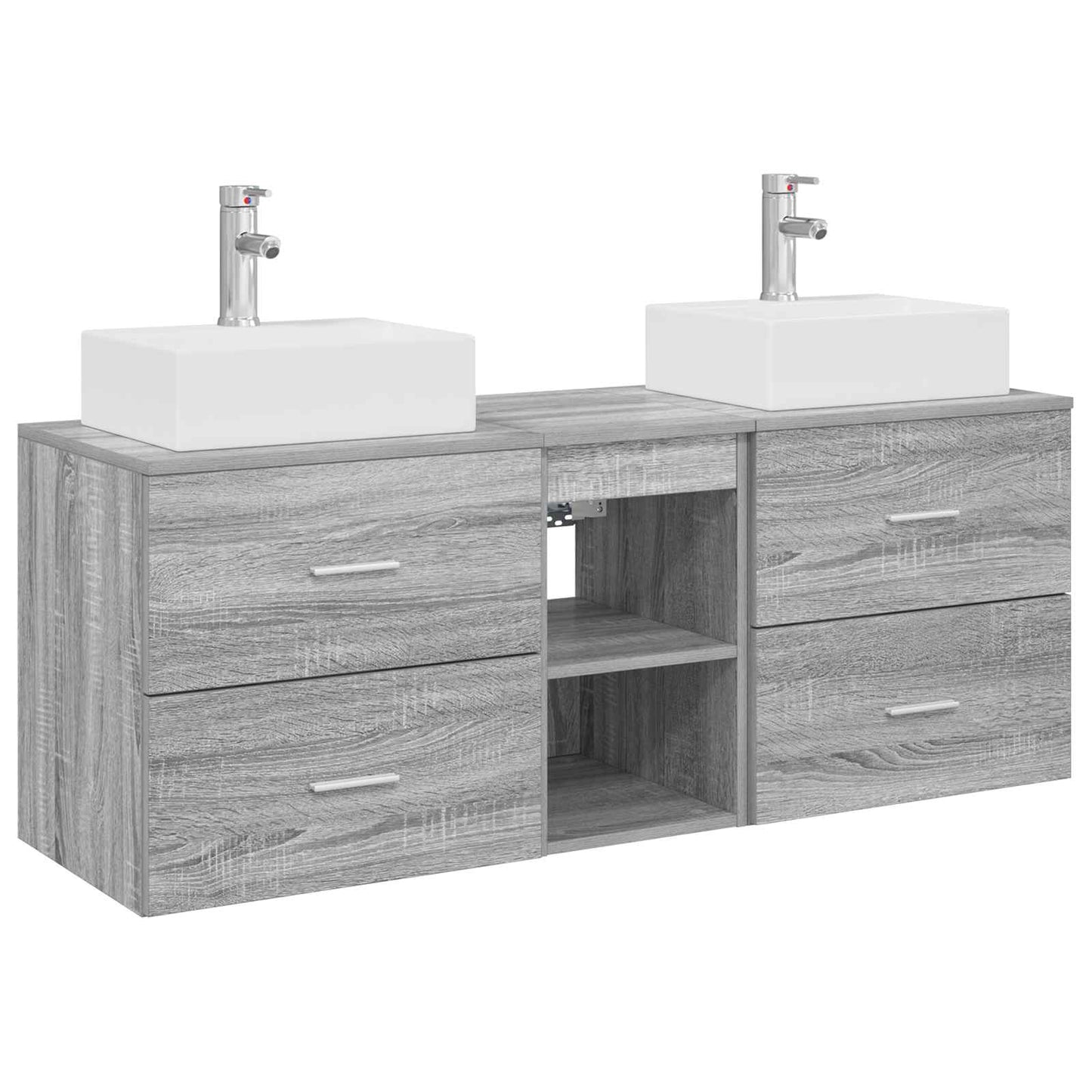 Badkamerkastenset 3 st Grijs Sonoma 49,5 x 41 x 62,5 cm