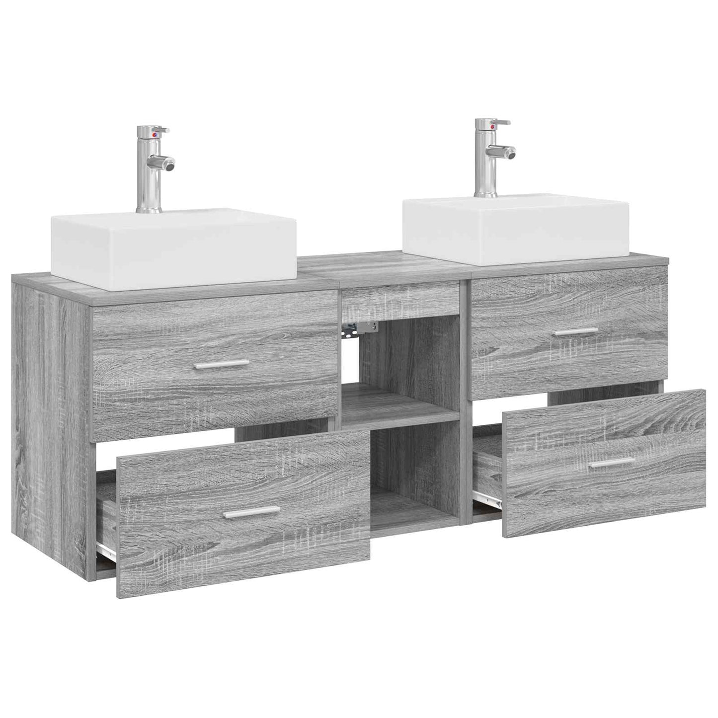 Badkamerkastenset 3 st Grijs Sonoma 49,5 x 41 x 62,5 cm