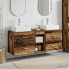 Badkamerkastenset 3 st Oud hout 49,5 x 41 x 62,5 cm