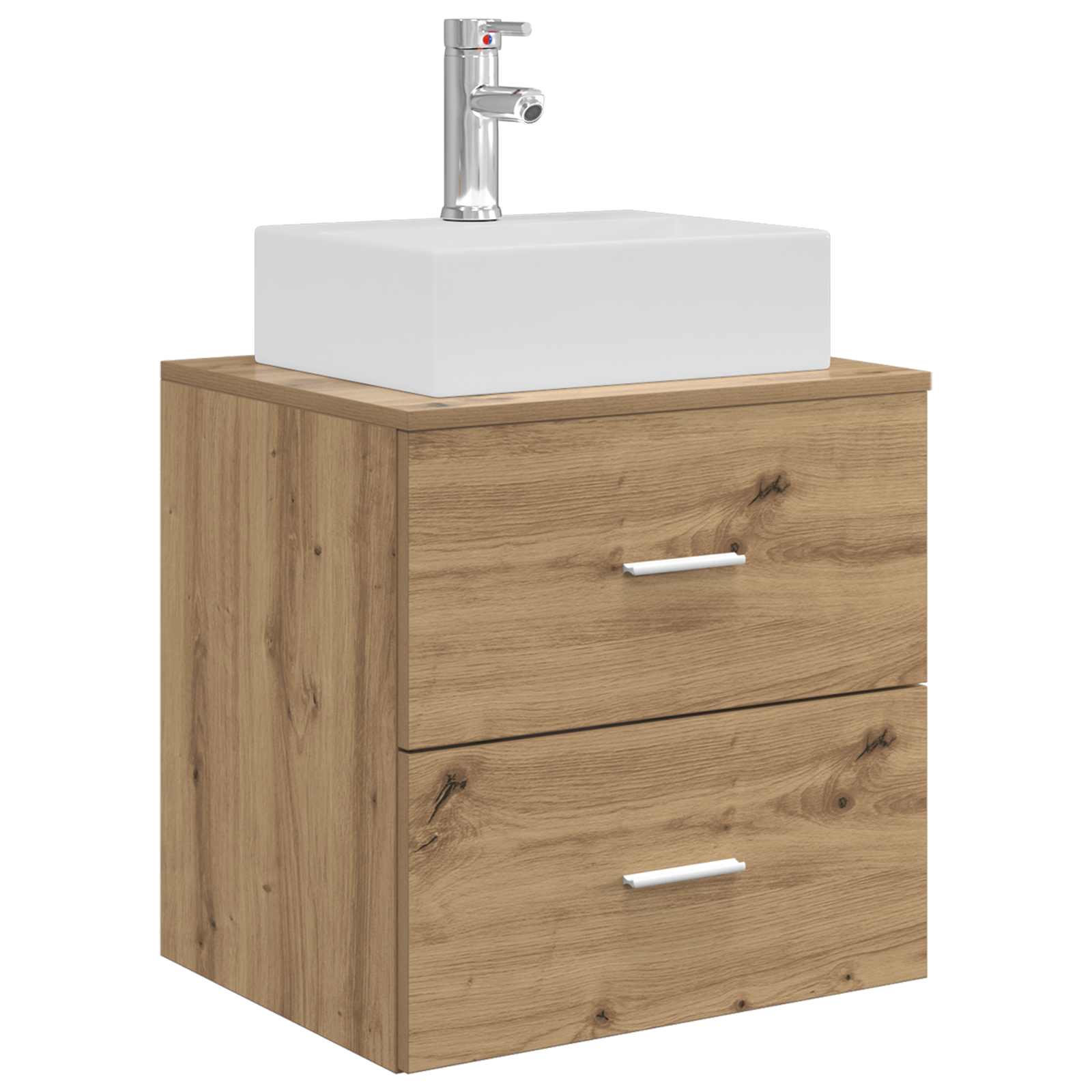 Badkamerkastenset 3 st Artisanaal eiken 49,5 x 41 x 62,5 cm