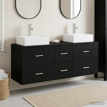 Badkamerkastenset 3 st Zwart 49,5 x 41 x 62,5 cm Bewerkt hout