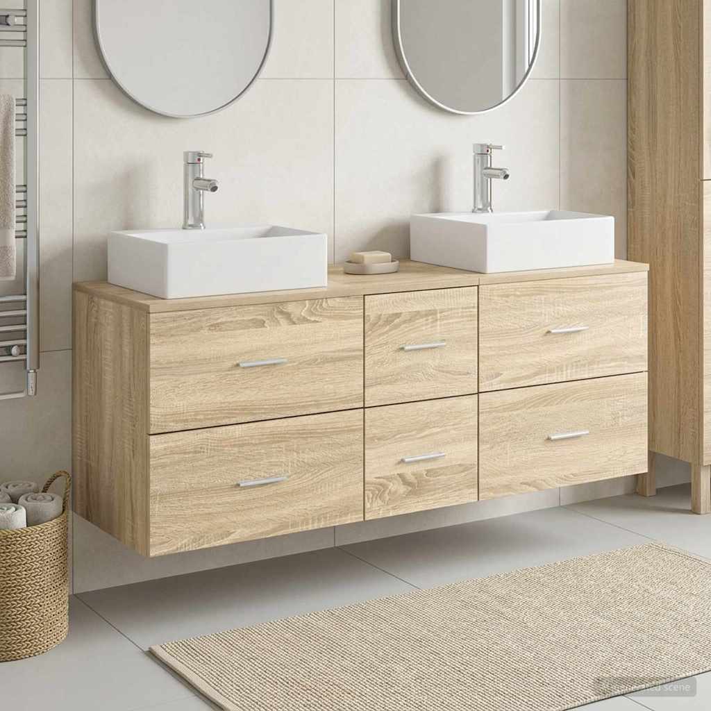 Badkamerkastenset 3 st Sonoma Eiken 49,5 x 41 x 62,5 cm