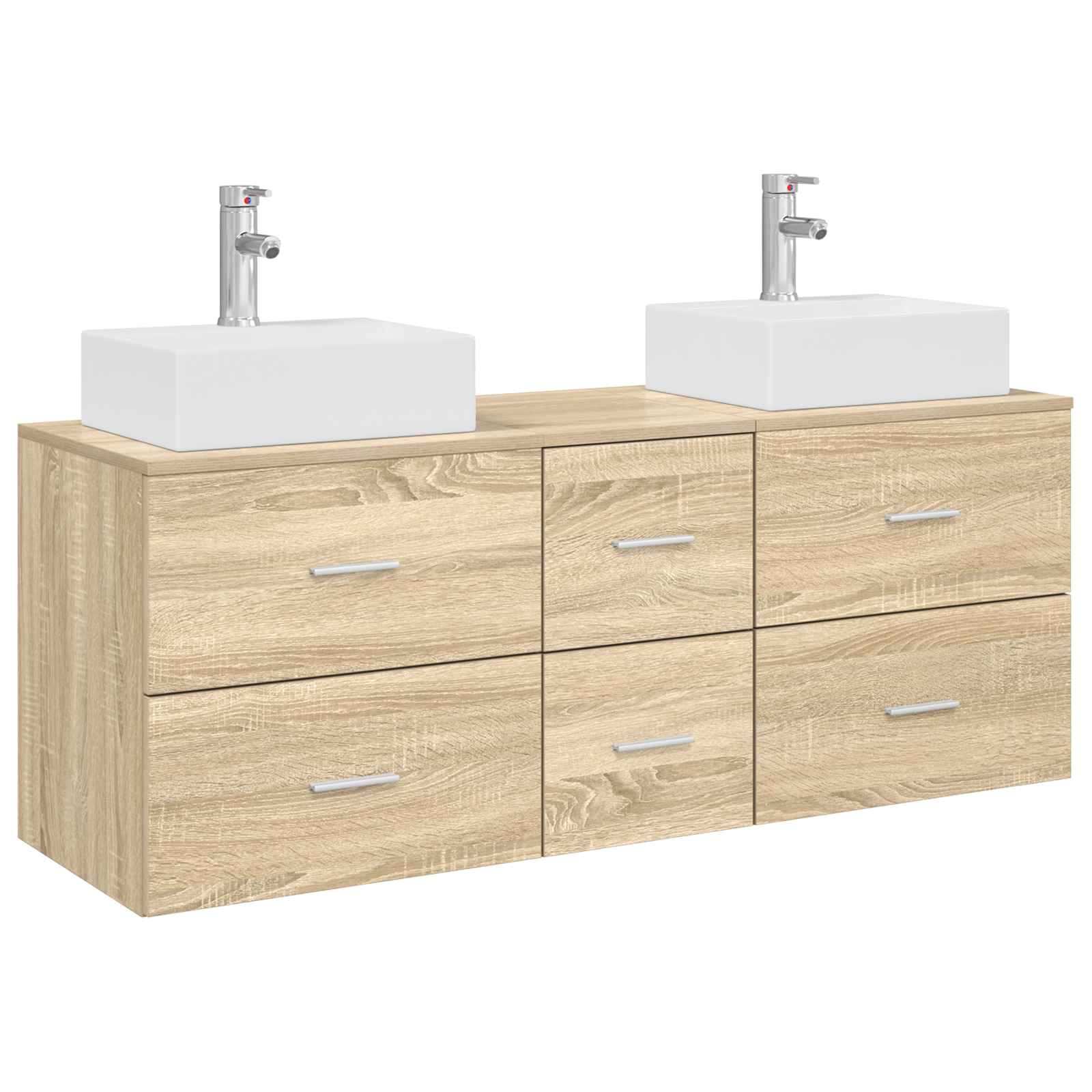 Badkamerkastenset 3 st Sonoma Eiken 49,5 x 41 x 62,5 cm