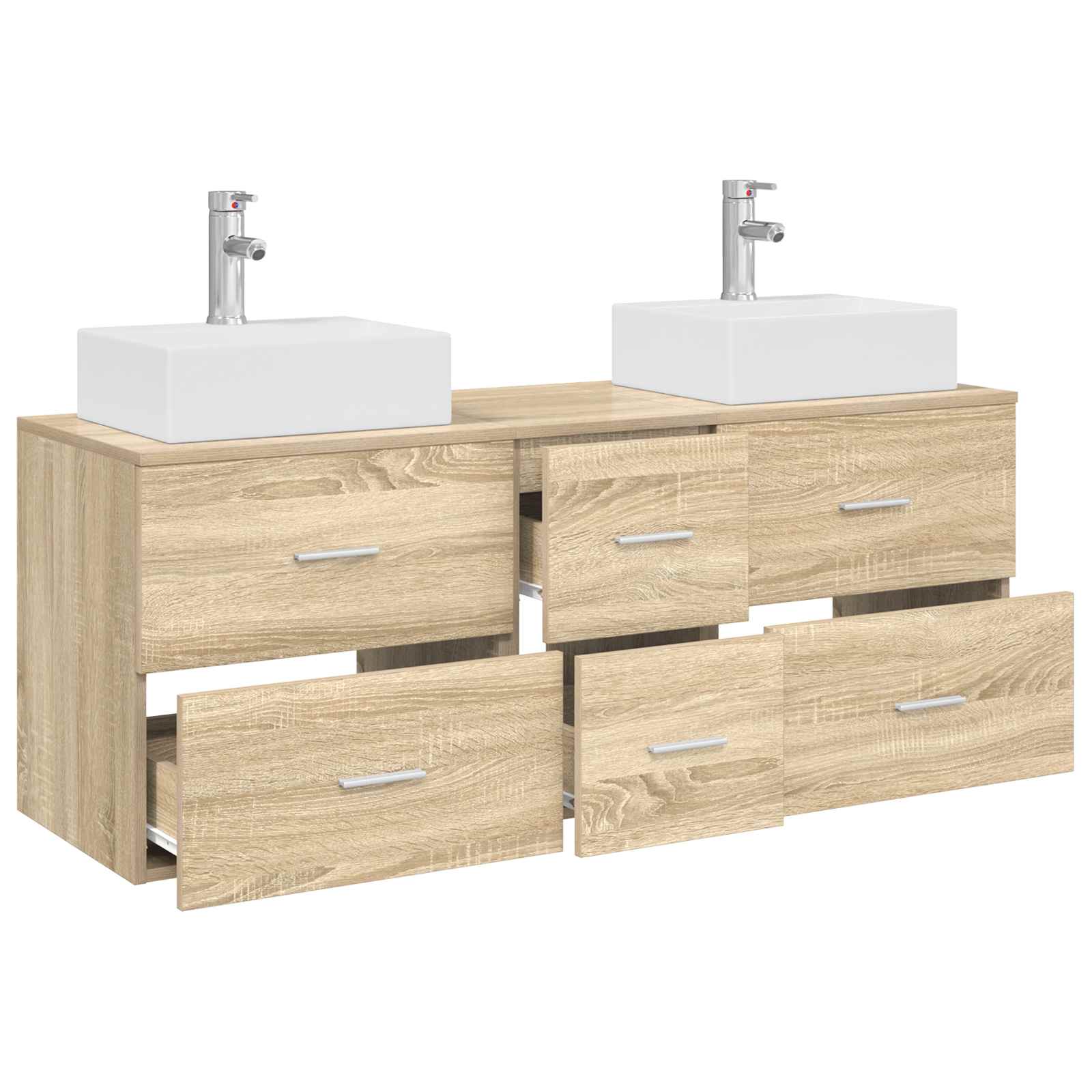 Badkamerkastenset 3 st Sonoma Eiken 49,5 x 41 x 62,5 cm