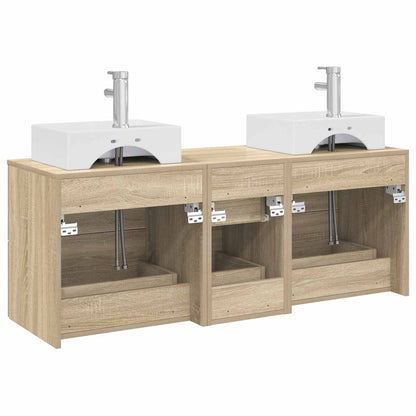 Badkamerkastenset 3 st Sonoma Eiken 49,5 x 41 x 62,5 cm