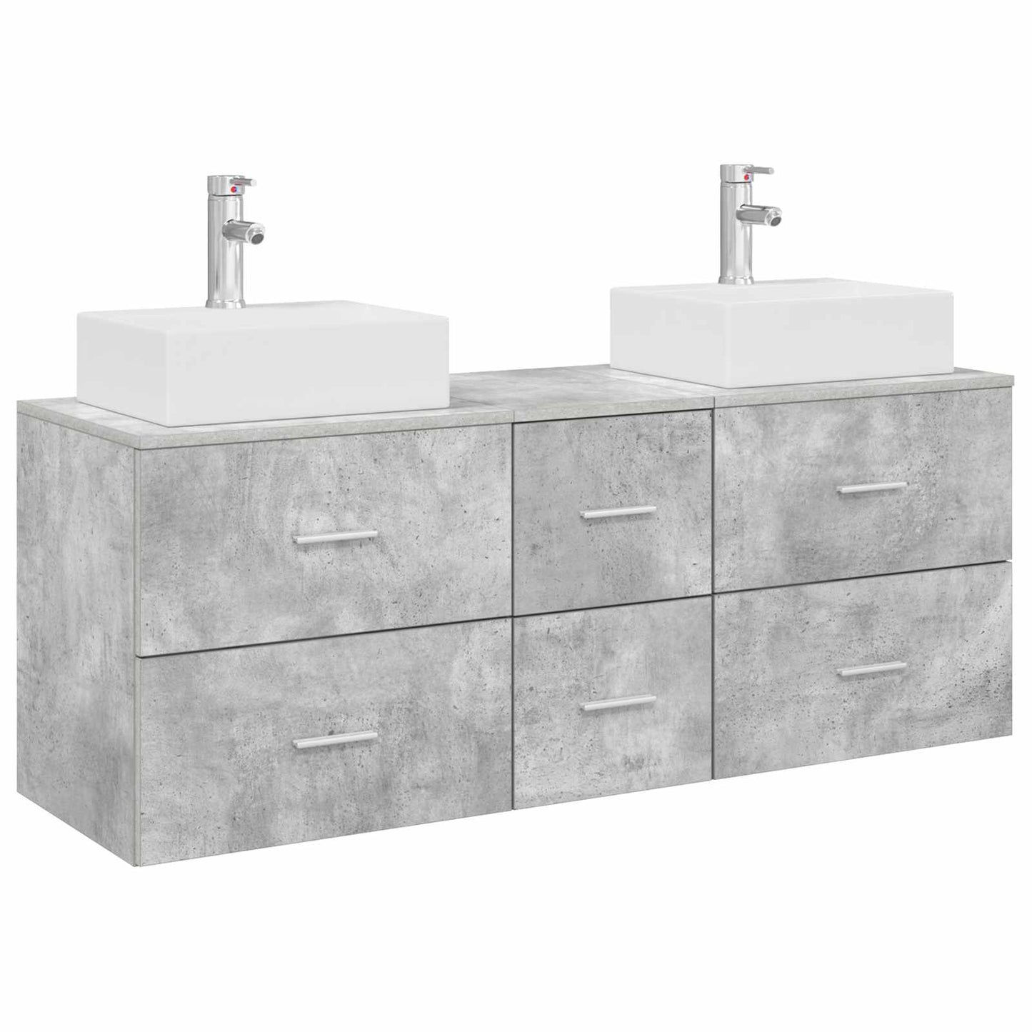 Badkamerkastenset 3 st Betongrijs 49,5 x 41 x 62,5 cm