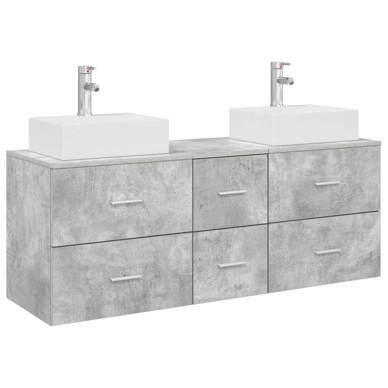 Badkamerkastenset 3 st Betongrijs 49,5 x 41 x 62,5 cm