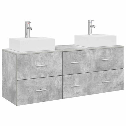 Badkamerkastenset 3 st Betongrijs 49,5 x 41 x 62,5 cm