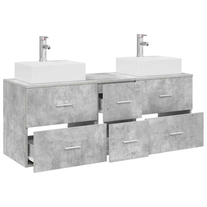 Badkamerkastenset 3 st Betongrijs 49,5 x 41 x 62,5 cm