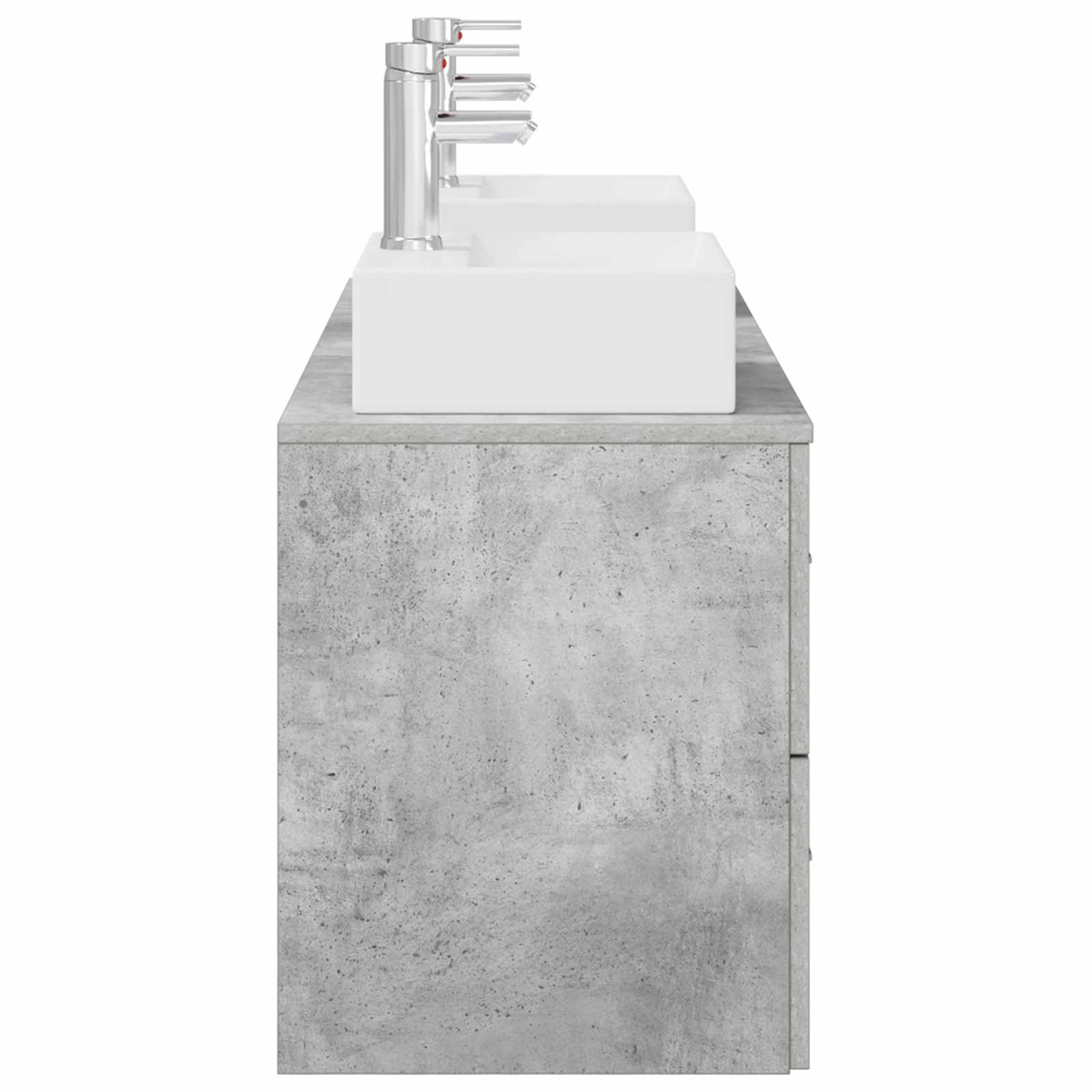 Badkamerkastenset 3 st Betongrijs 49,5 x 41 x 62,5 cm