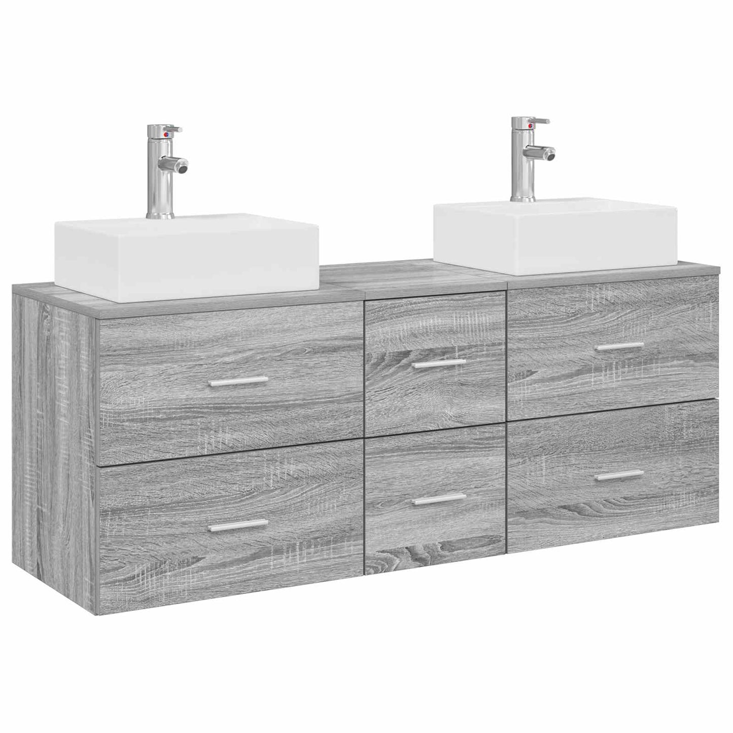 Badkamerkastenset 3 st Grijs Sonoma 49,5 x 41 x 62,5 cm