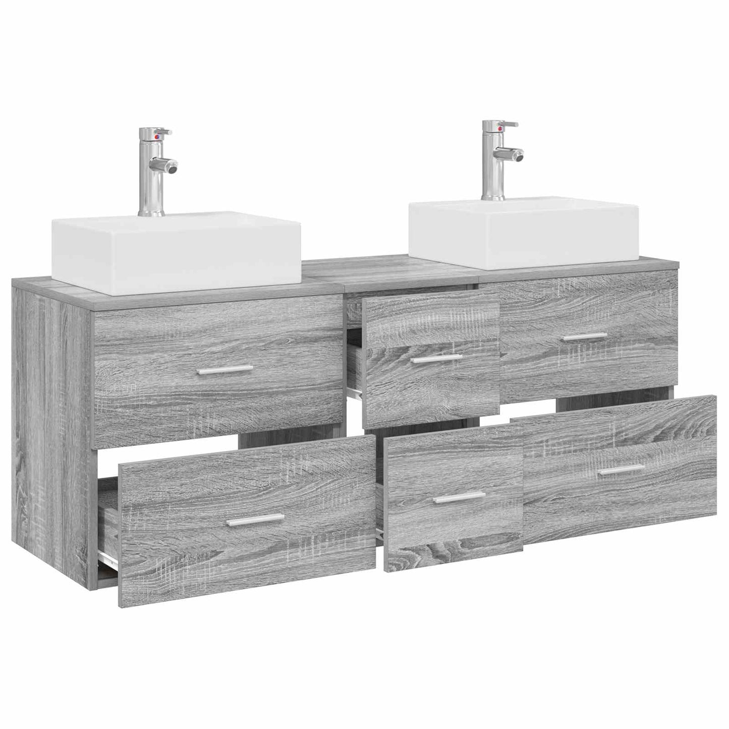Badkamerkastenset 3 st Grijs Sonoma 49,5 x 41 x 62,5 cm