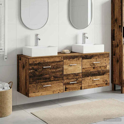 Badkamerkastenset 3 st Oud hout 49,5 x 41 x 62,5 cm