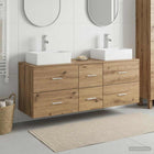 Badkamerkastenset 3 st Artisanaal eiken 49,5 x 41 x 62,5 cm