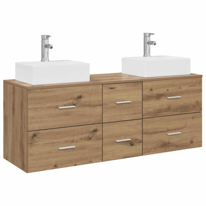 Badkamerkastenset 3 st Artisanaal eiken 49,5 x 41 x 62,5 cm