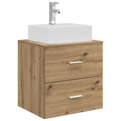 Badkamerkastenset 3 st Artisanaal eiken 49,5 x 41 x 62,5 cm