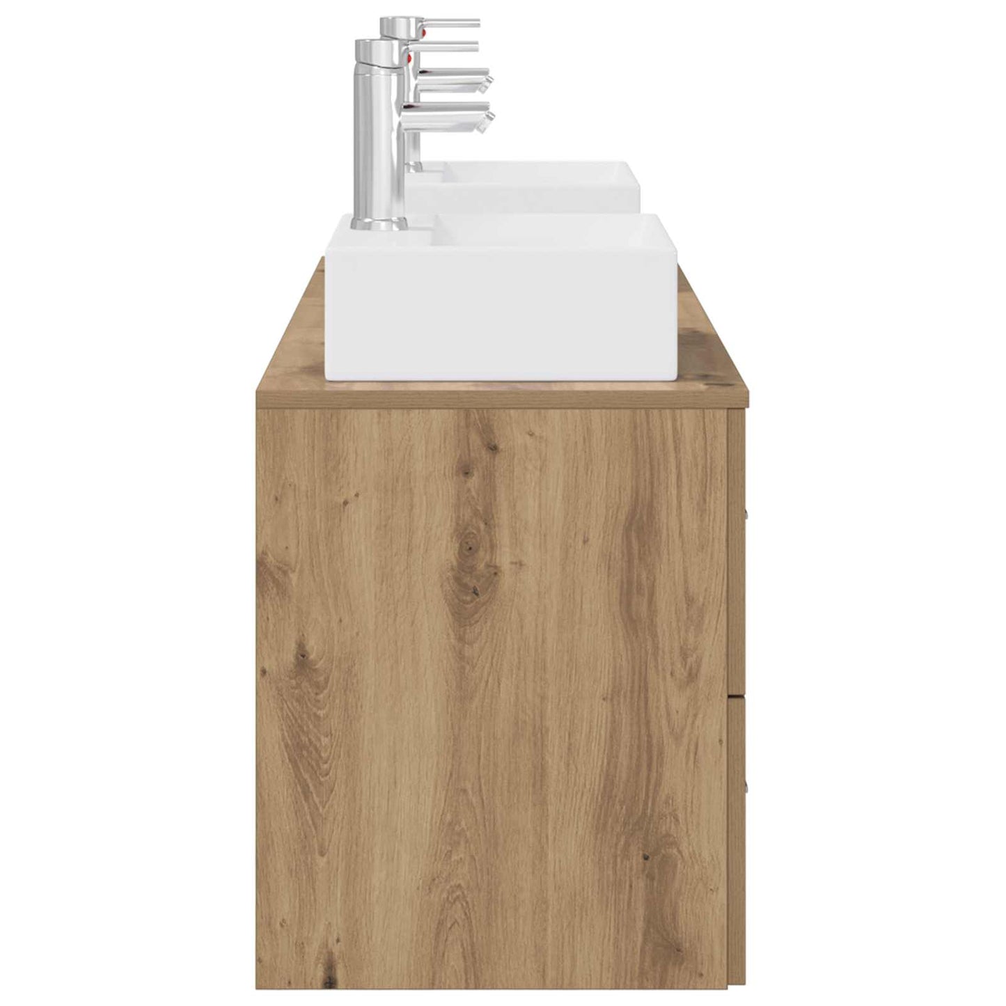 Badkamerkastenset 3 st Artisanaal eiken 49,5 x 41 x 62,5 cm