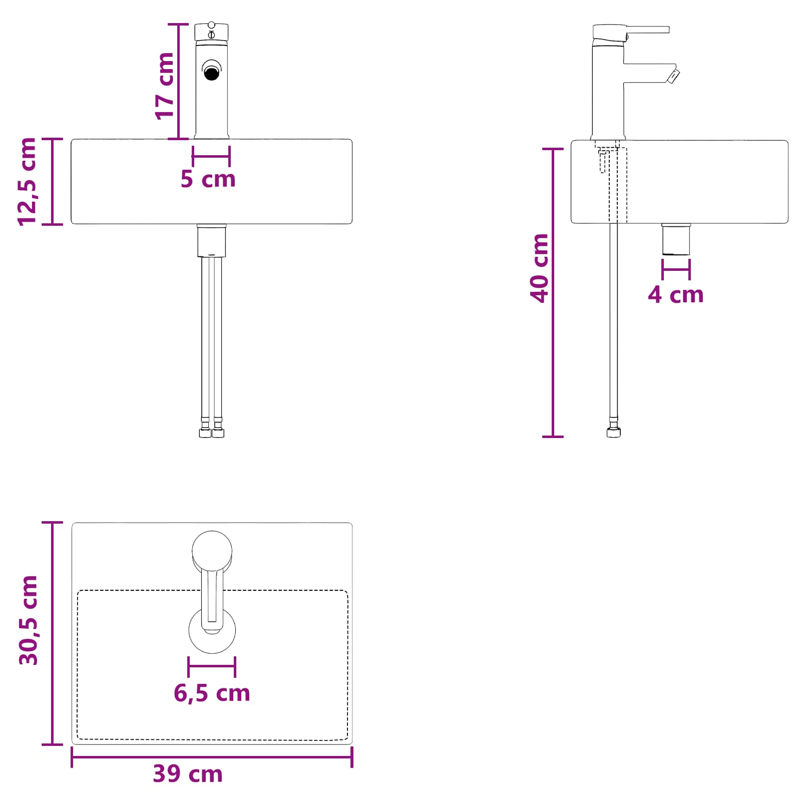 Badkamerkastenset 3 st Artisanaal eiken 49,5 x 41 x 62,5 cm