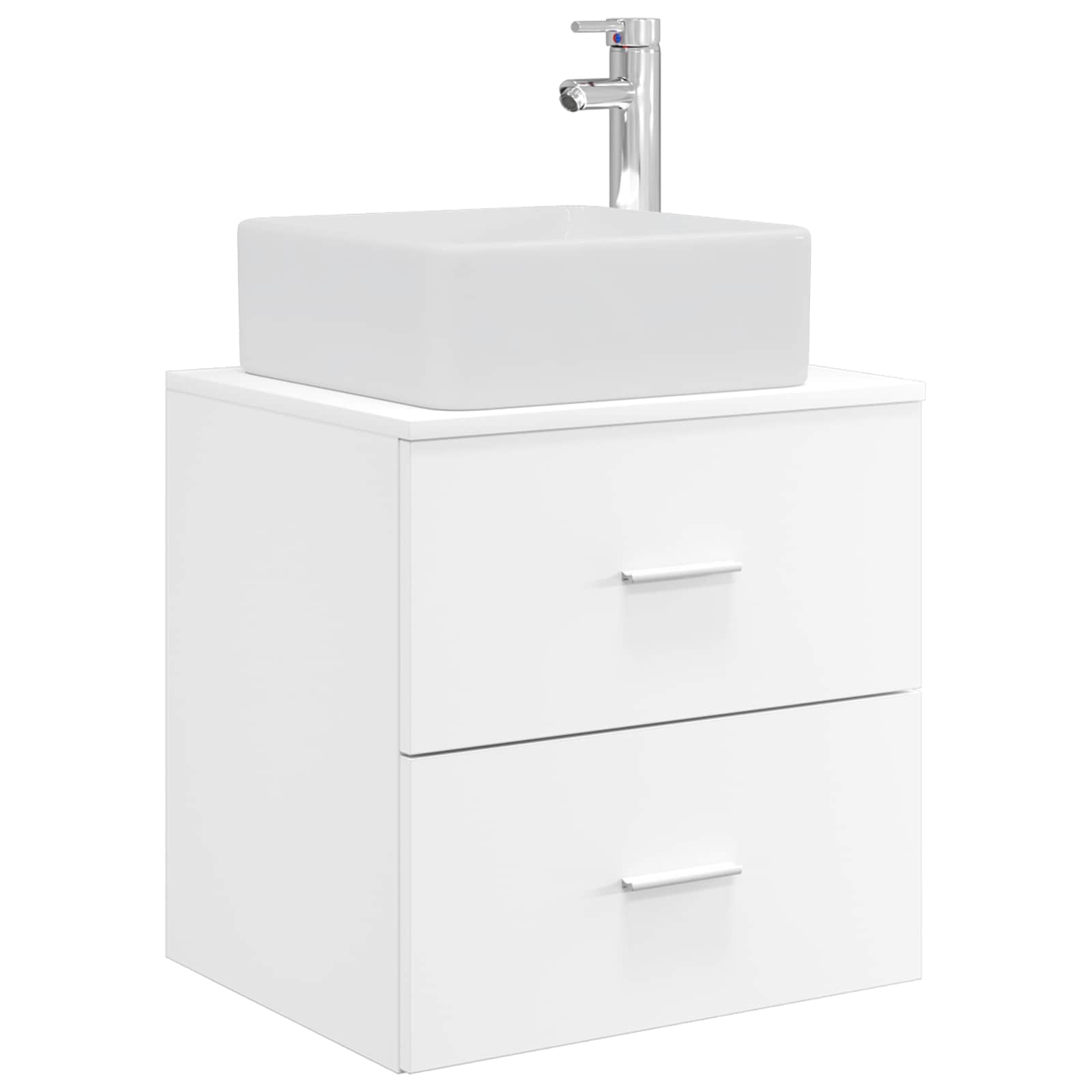 Badkamerkastenset 3 st Wit 53 x 34,5 x 63 cm Bewerkt hout