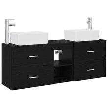 Badkamerkastenset 3 st Zwart 53 x 34,5 x 63 cm Bewerkt hout