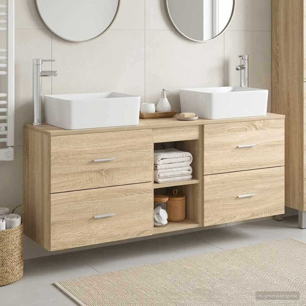 Badkamerkastenset 3 st Sonoma Eiken 53 x 34,5 x 63 cm