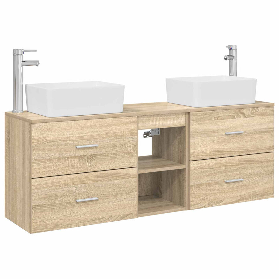 Badkamerkastenset 3 st Sonoma Eiken 53 x 34,5 x 63 cm
