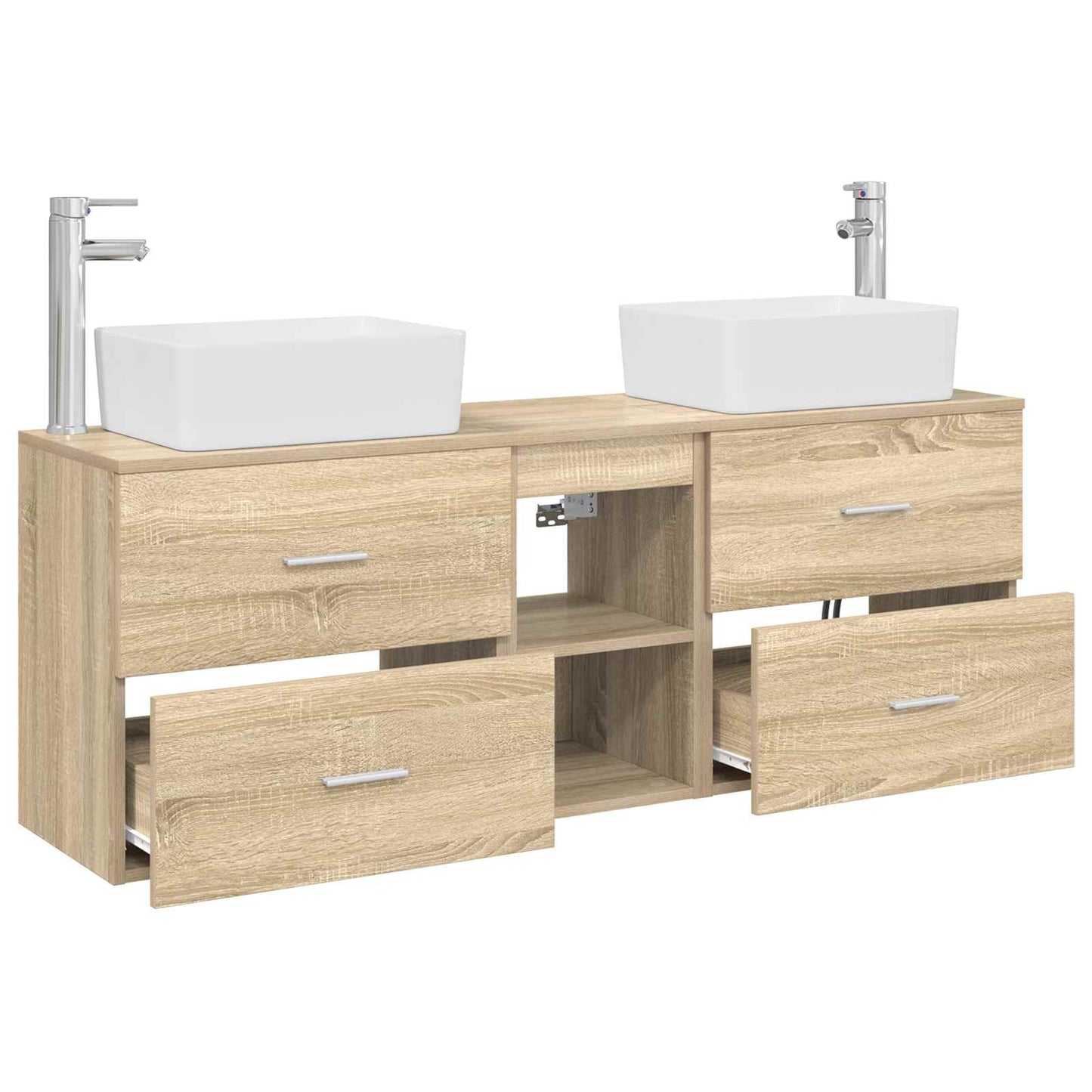 Badkamerkastenset 3 st Sonoma Eiken 53 x 34,5 x 63 cm