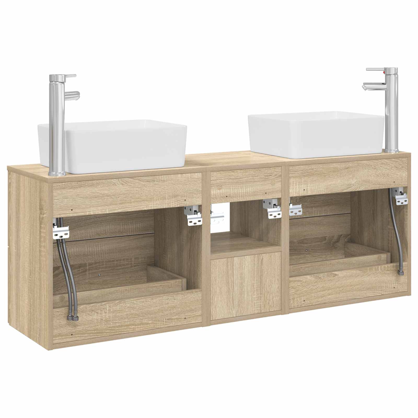 Badkamerkastenset 3 st Sonoma Eiken 53 x 34,5 x 63 cm