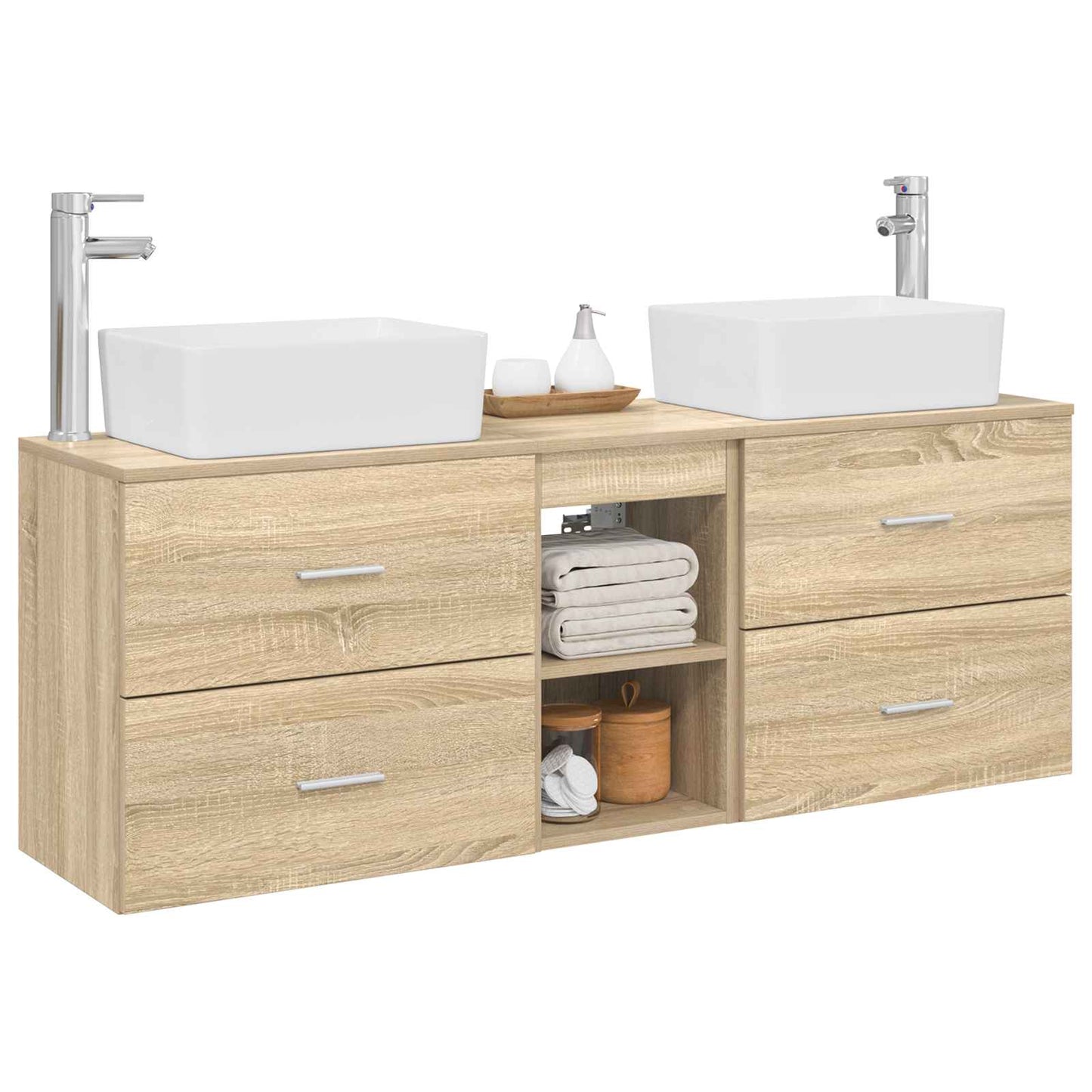 Badkamerkastenset 3 st Sonoma Eiken 53 x 34,5 x 63 cm