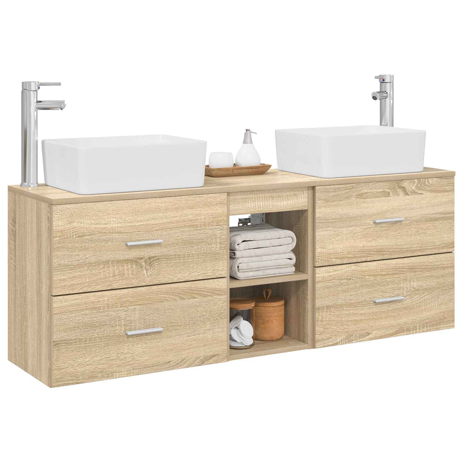 Badkamerkastenset 3 st Sonoma Eiken 53 x 34,5 x 63 cm