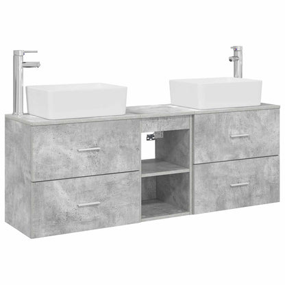 Badkamerkastenset 3 st Betongrijs 53 x 34,5 x 63 cm