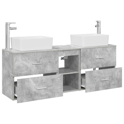 Badkamerkastenset 3 st Betongrijs 53 x 34,5 x 63 cm
