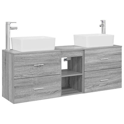 Badkamerkastenset 3 st Grijs Sonoma 53 x 34,5 x 63 cm