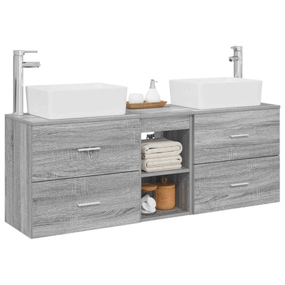 Badkamerkastenset 3 st Grijs Sonoma 53 x 34,5 x 63 cm