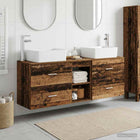 Badkamerkastenset 3 st Oud hout 53 x 34,5 x 63 cm Bewerkt hout