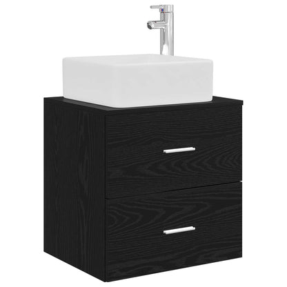 Badkamerkastenset 3 st Zwart 53 x 34,5 x 63 cm Bewerkt hout