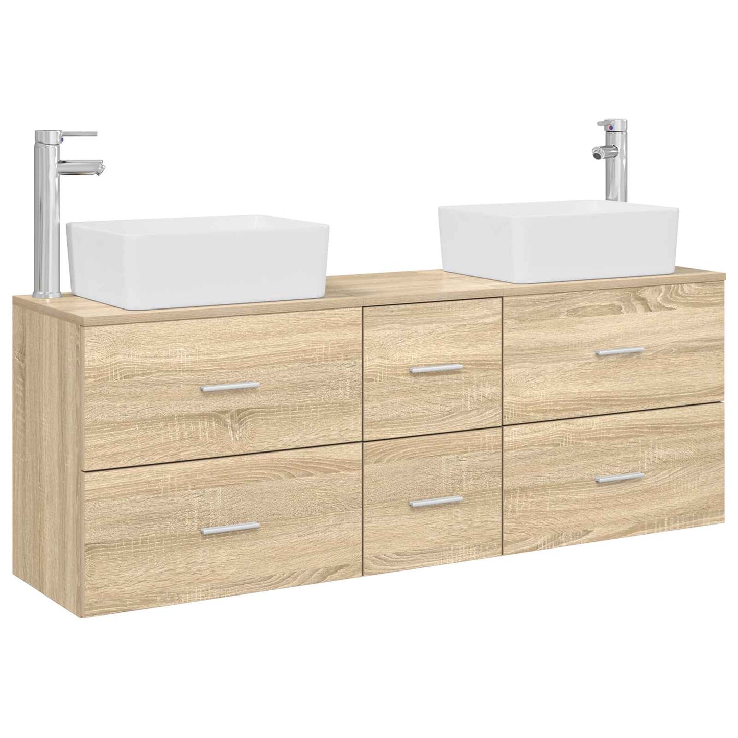 Badkamerkastenset 3 st Sonoma Eiken 53 x 34,5 x 63 cm