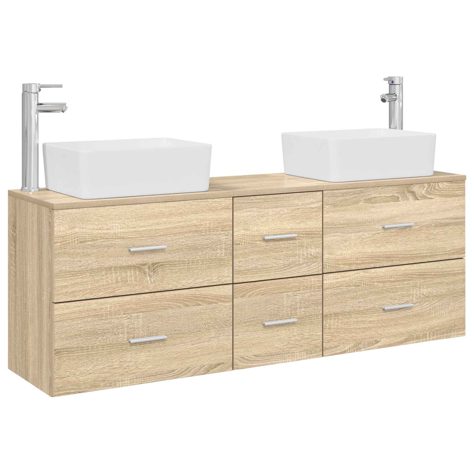 Badkamerkastenset 3 st Sonoma Eiken 53 x 34,5 x 63 cm