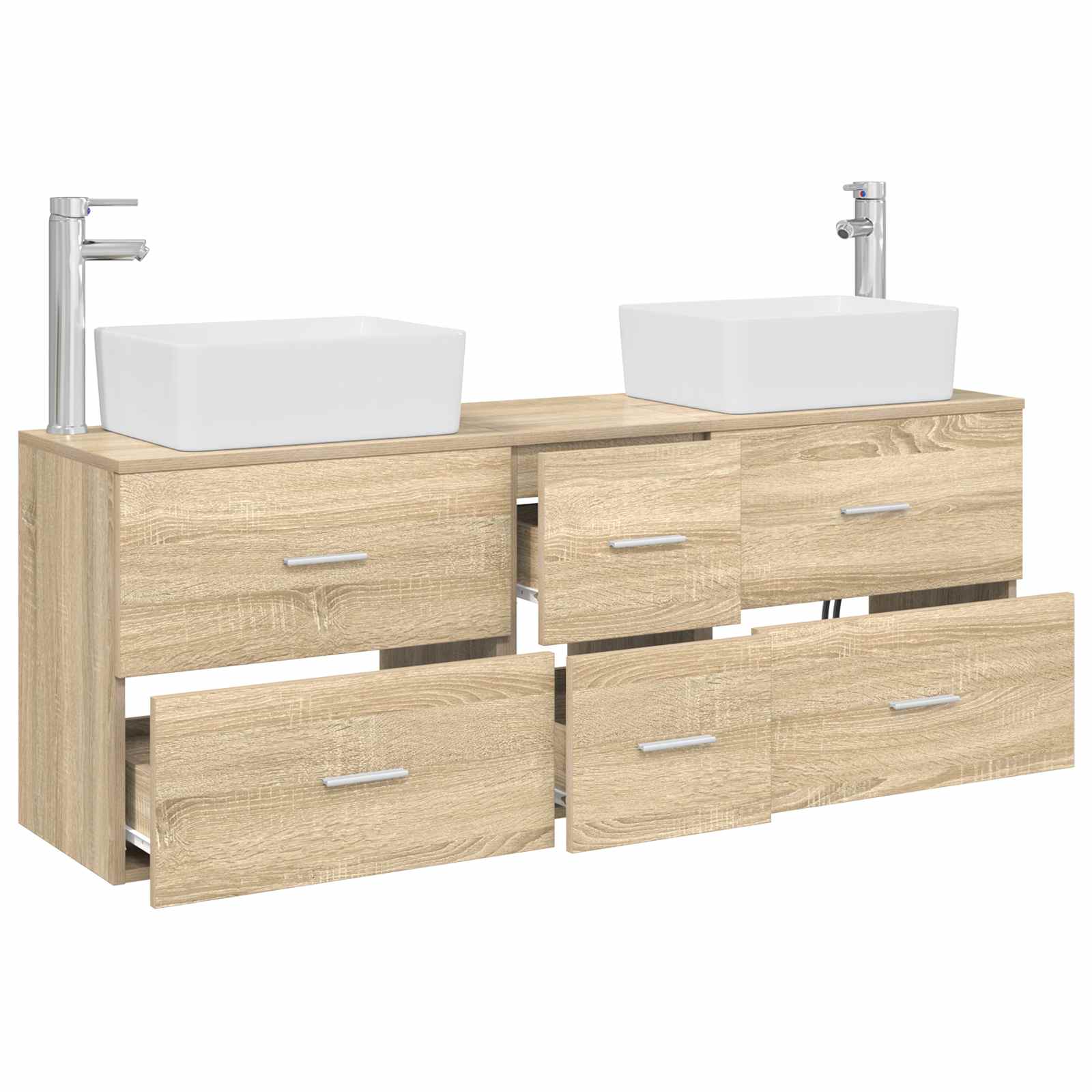 Badkamerkastenset 3 st Sonoma Eiken 53 x 34,5 x 63 cm