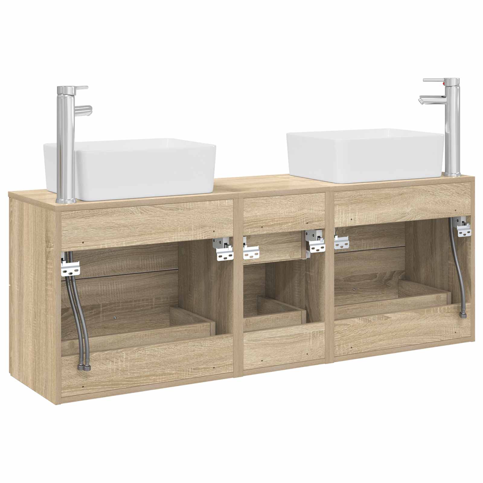 Badkamerkastenset 3 st Sonoma Eiken 53 x 34,5 x 63 cm