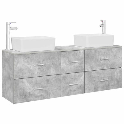 Badkamerkastenset 3 st Betongrijs 53 x 34,5 x 63 cm