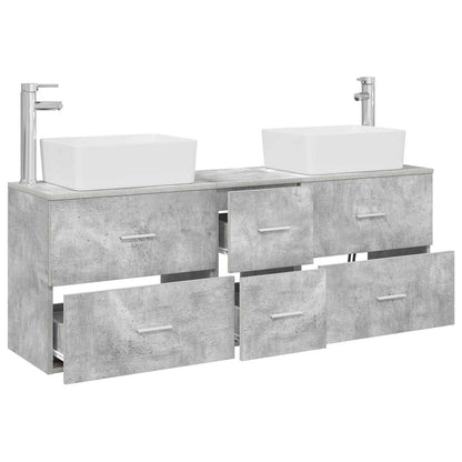 Badkamerkastenset 3 st Betongrijs 53 x 34,5 x 63 cm