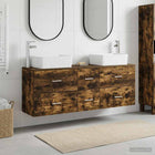 Badkamerkastenset 3 st Gerookt eiken 53 x 34,5 x 63 cm