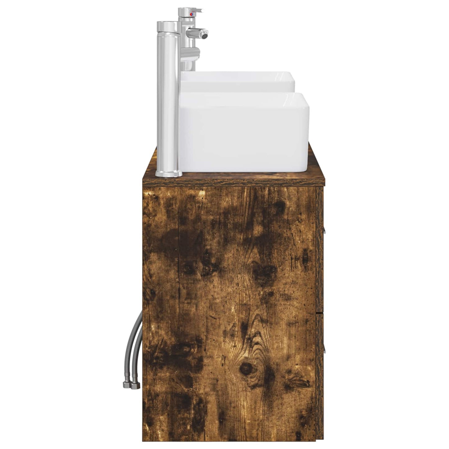 Badkamerkastenset 3 st Gerookt eiken 53 x 34,5 x 63 cm